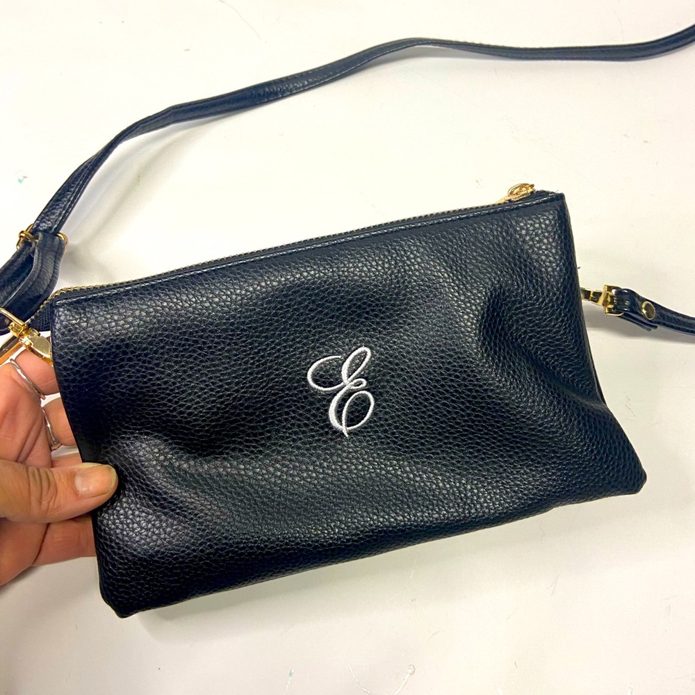 Monogrammed Black Purse